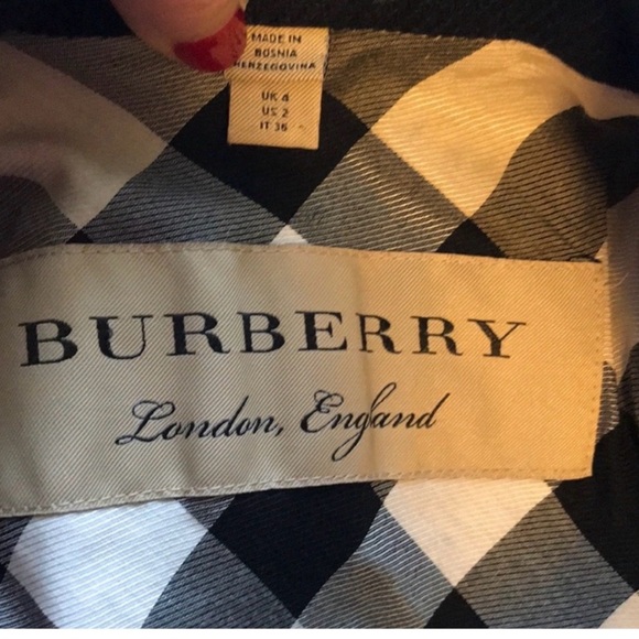 Burberry Gibbsmore Trench Belted Coat Black Women's Size 2 Like New - Picture 3 of 8